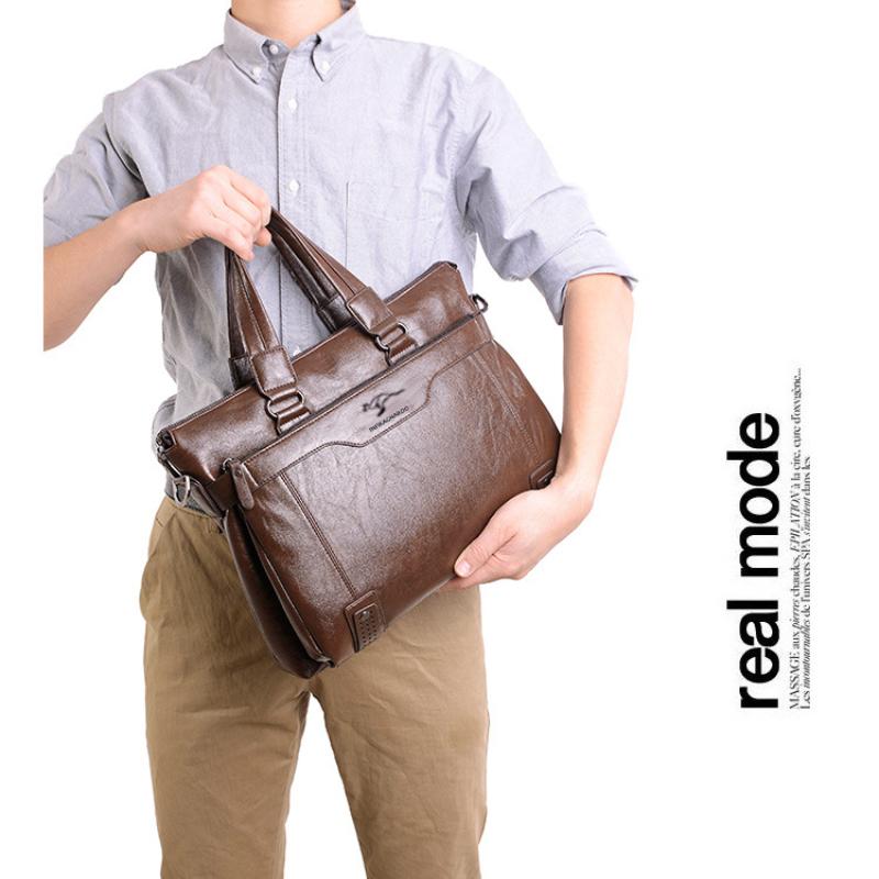 Mode Herren Rindsleder Business Aktentasche Umhängetasche Männlicher Messenger Große Kapazität Computertasche