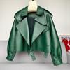 Nova Jaqueta de Motociclista Solta de Couro Genuíno de Cordeiro Feminina – Peça de Roupa Versátil e Fashion com Estilo Coreano para Todas as Idades