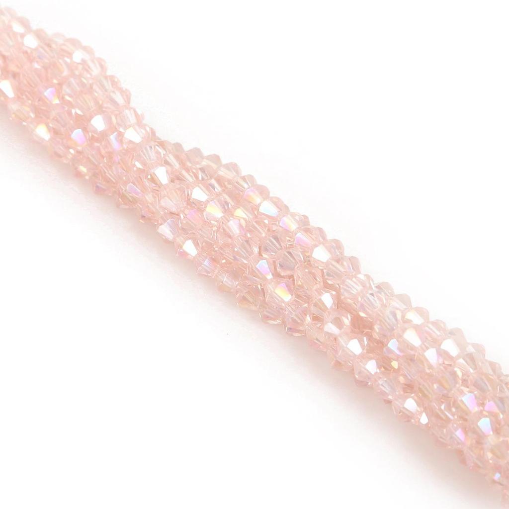4mm Faceted Diamond Crystal Glass Beads for Handmade Hair Accessories