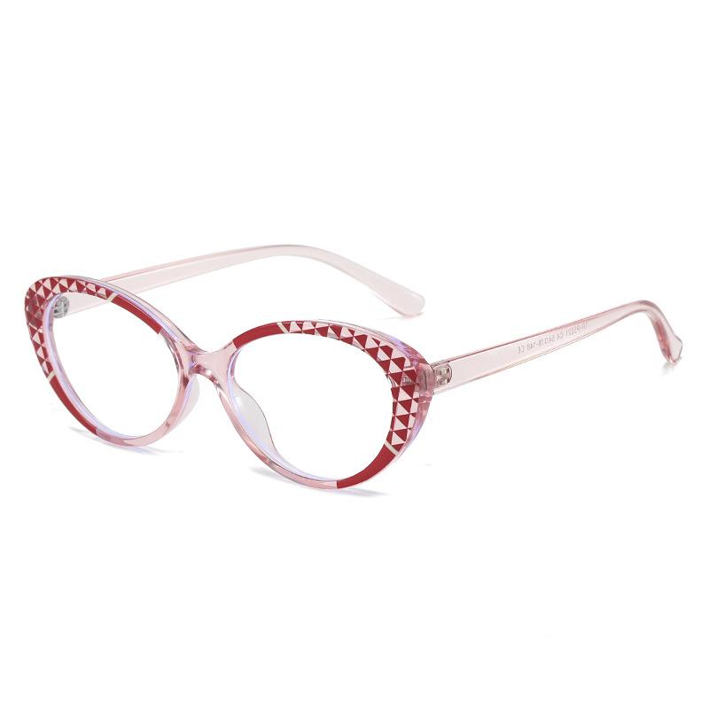 Color Matching Flat Mirror, Contrasting Color Cat Eye Versatile Small Frame Glasses Frame Female