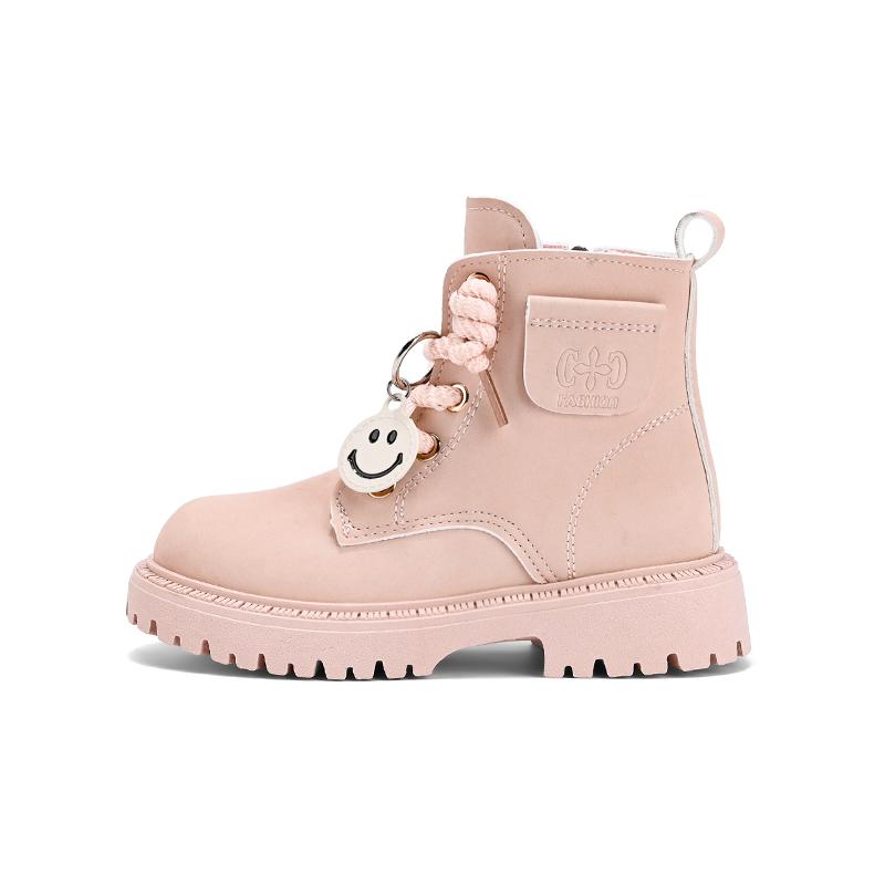 

Детская зимняя мода с плюшевыми теплыми ботинками Мартина, повседневные модные ботинки, ботинки средней длины 38 розовый