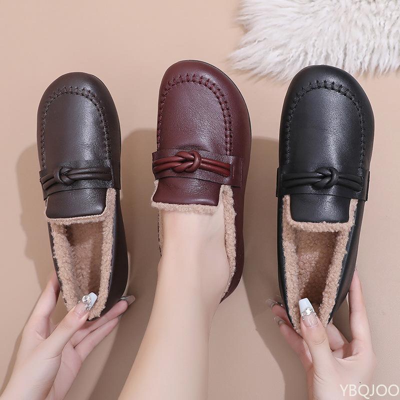 Fashion Winter New Plush Thick Cotton Shoes Anti Slip Warm for Middle-aged  Elderly People Soft Soled Cotton Shoes for Women