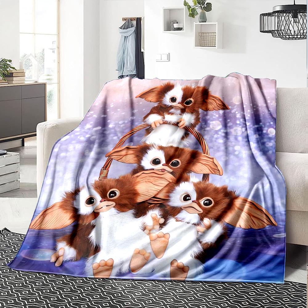 Gizmo Pile Basket Fantasy Flannel Blanket Super Soft Warm Cozy Blanket For Sofa Bed Office Travel Allseason Home Decor Gift