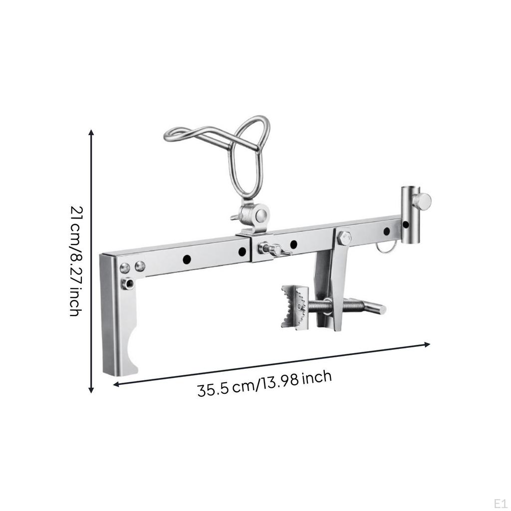 Clampon Fishing Rod Holder Stainless Steel Bracket with Clamp Adjustable Hardware for