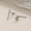 S925 Sterling Silver Zirconia Row Diamond Stud Earrings