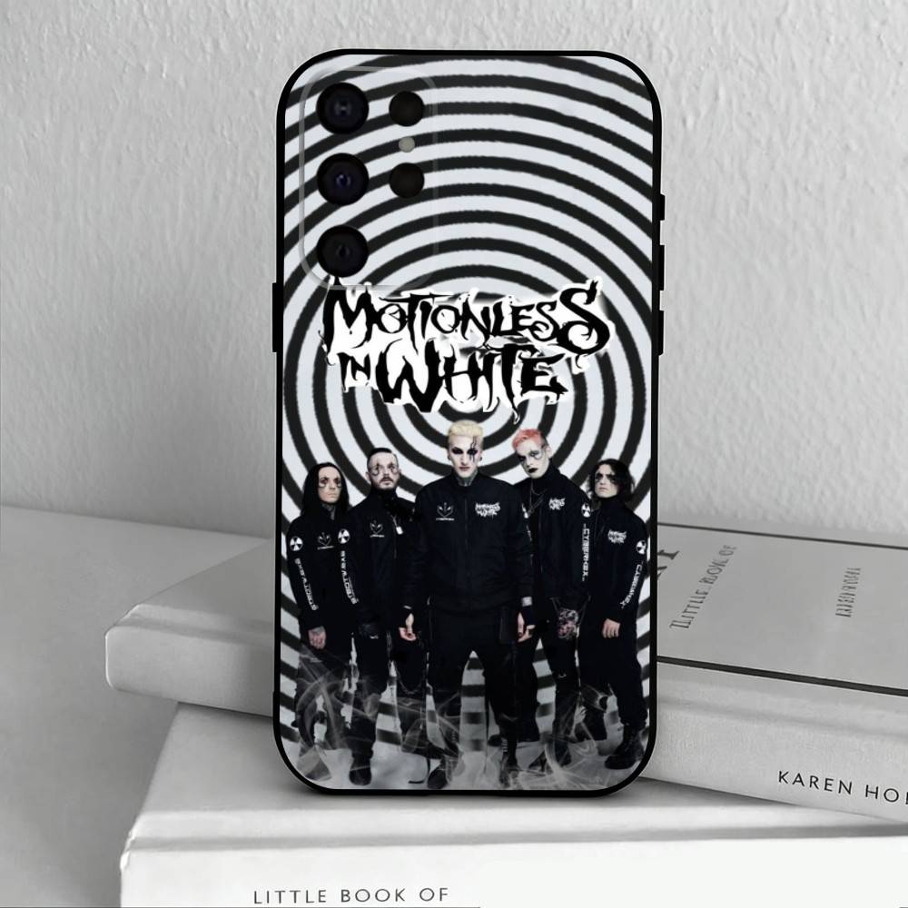 Custodia per Telefono M-Motionless in W-White Band Per Samsung S25,S24,S21,S22,S23,S30,Ultra,S20,Plus,Altri Custodia Morbida Nera