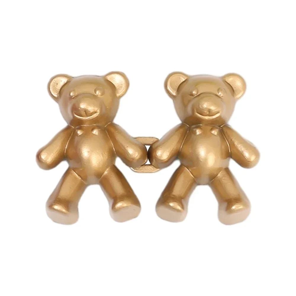 1/5pairs Colorful Bear Buckles Women Men Adjustable Jeans Pants Pins for Loose Jean Fit Tighten Waist Closing Reduce Snap Button