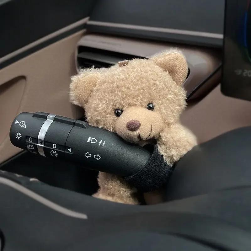 Plysj Panda Clutch Dekorasjon Bilvisker Blinklysbryter Ornamenter Søt Sløyfe Panda Bilvisker Dukke Auto Interiørtilbehør