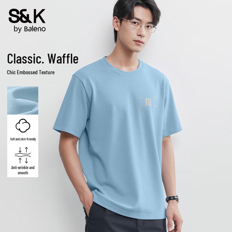

Baleno Men s S&K Series Waffle Knit Short Sleeve T-Shirt M