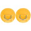 2 Pcs Inflatable Boat DRing Pad Patch PVC Durable Marine Stainless Steel Fixed Buckle(Yellow )