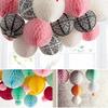 Hot Sale 10/15/20/25/30cm Decorative White Gray Tissue Paper Lantern Honeycomb Ball Wedding Kid Birthday Decoration Babyshower