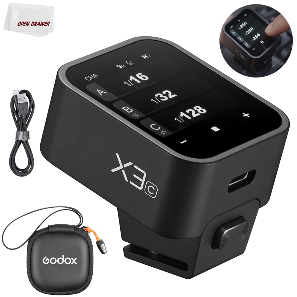 Authorized Godox Wireless Flash OLED Conversion 850mAh Lithium for Canon Cameras [Godox Dealer] X3-C Trigger, Touchscreen, TTL/TCM Function, Battery,