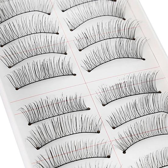 10 Pairs Black Cross Thick Soft Long False Eyelashes Makeup Fake Eye Lashes
