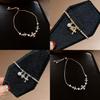 Pulseira Ajustável com Pingente de Cruz para Mulheres com Enfeites de Zircônia Joia da Moda Tendência Presente