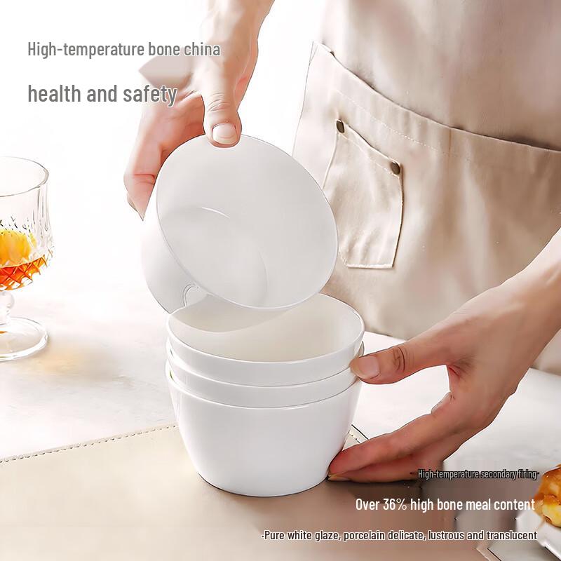 Sky Top Pure White Bone China Dinnerware Bowls