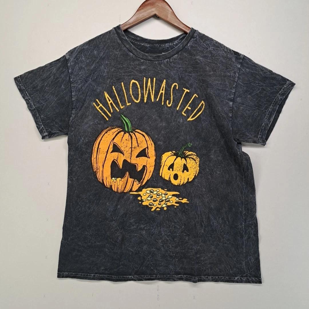 

Spirit Halloween футболка Hallowasted Medium M Кислотная стирка Серый Графика Тыквы L
