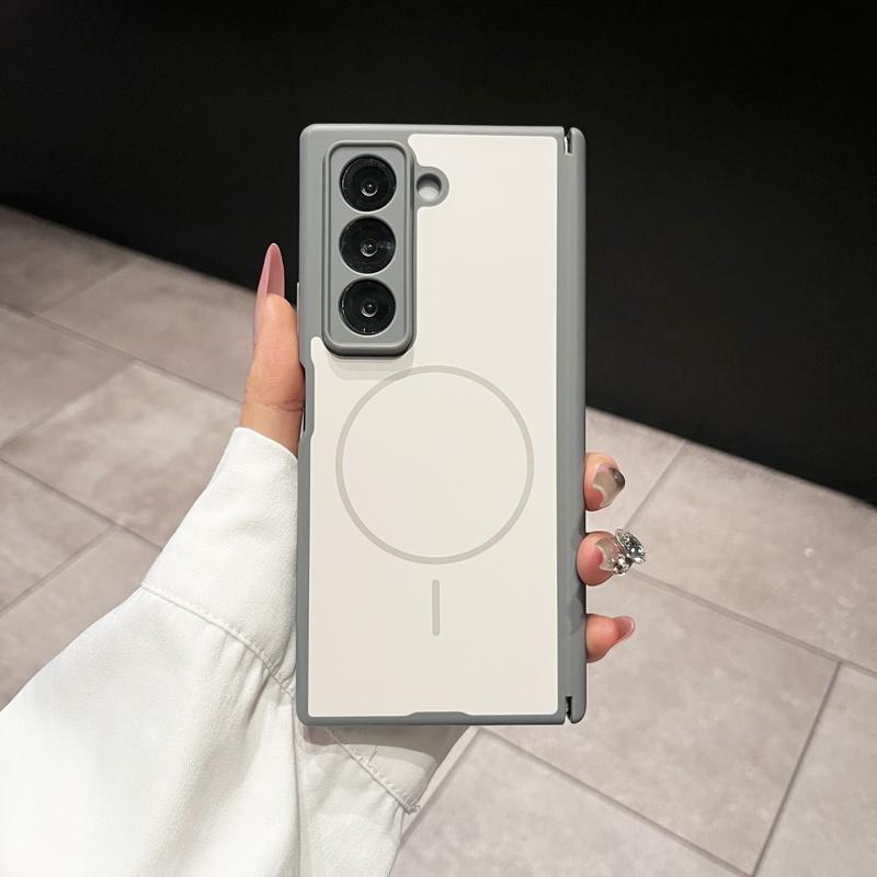 Matte Skin-Friendly Case For Samsung Galaxy Z Fold Special Bright Color Built-in Magnetic Hinge Protection Shockproof Soft Cover