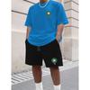 Youth Men's Fashionable Casual Sports Two-Piece Set Print Summer Short-Sleeved T-Shirt And Shorts Ensemble