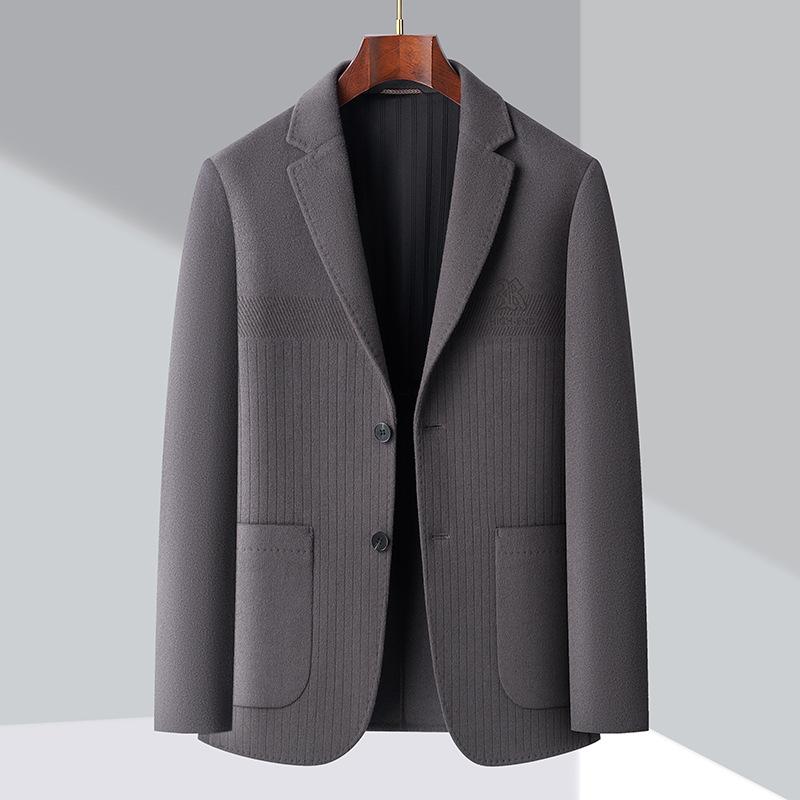 Spring and Autumn New Suit Men's Business High-end Fashion Solid Color Wool Jacket