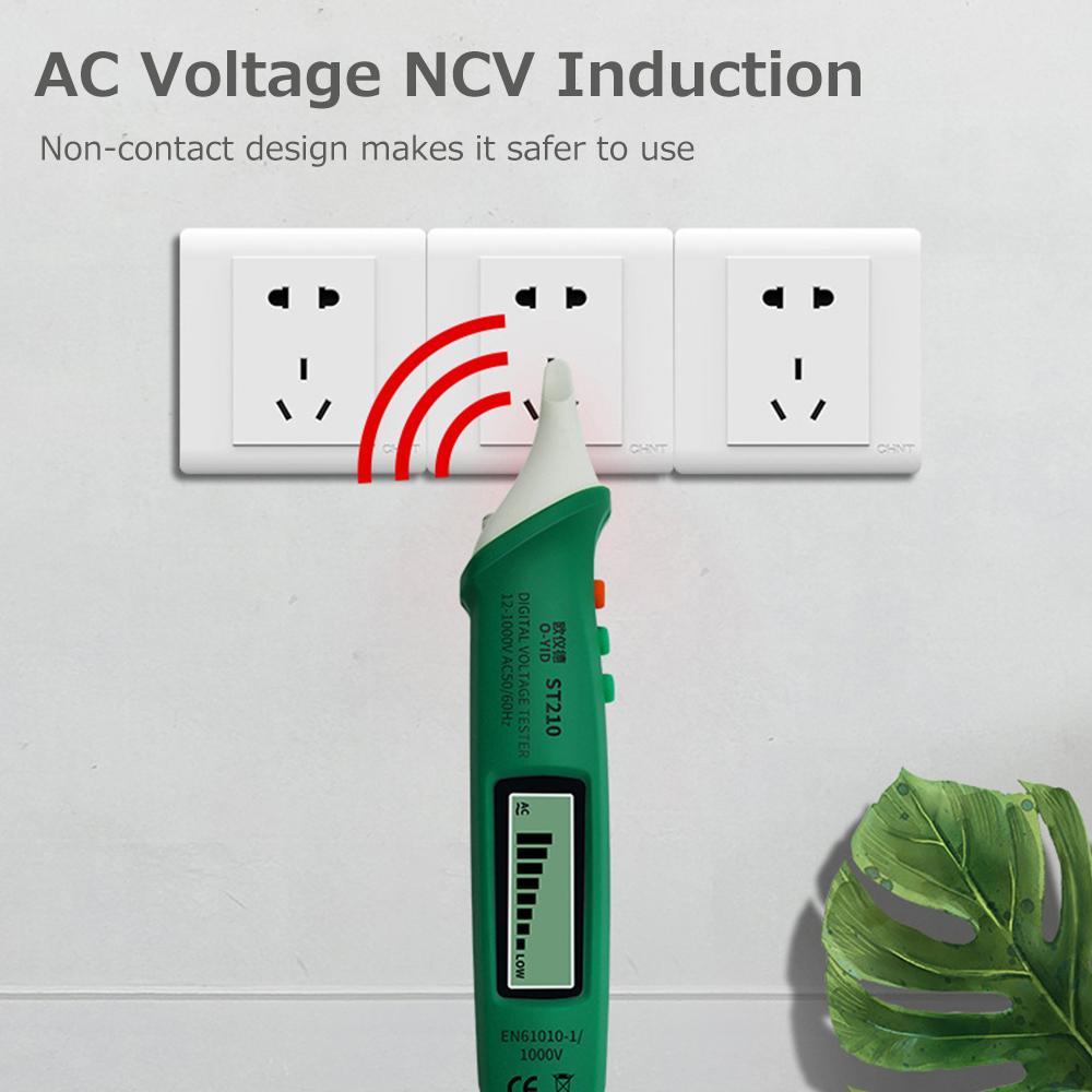 Digital Non-contact AC Voltage Tester Pen 12V-1000V Portable NCV Detector Adjustable Sensitivity