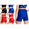 Kids Shiny Rhinestone V-Front Elastic Waist Shorts for Figure Skating Gymnastics Dance Performance Wear