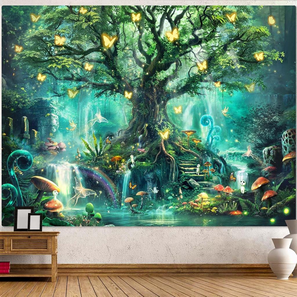 Life Tree Tapestry Retro Bohemian Mandala Tapestry Suitable For Bedroom Decoration With a Retro Style