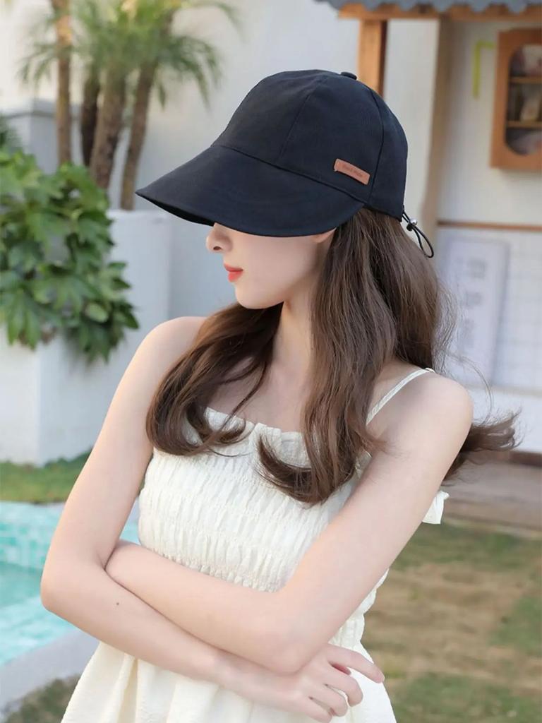 Foldable UV Protection Women's Summer Sun Hat - Korean Style, Breathable Polyester Visor for Outdoor Activities and Beach