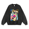 Vintage Anime Print Oversized Cotton Hoodie Teens Unisex Streetwear Fall Winter Casual Sweatshirt