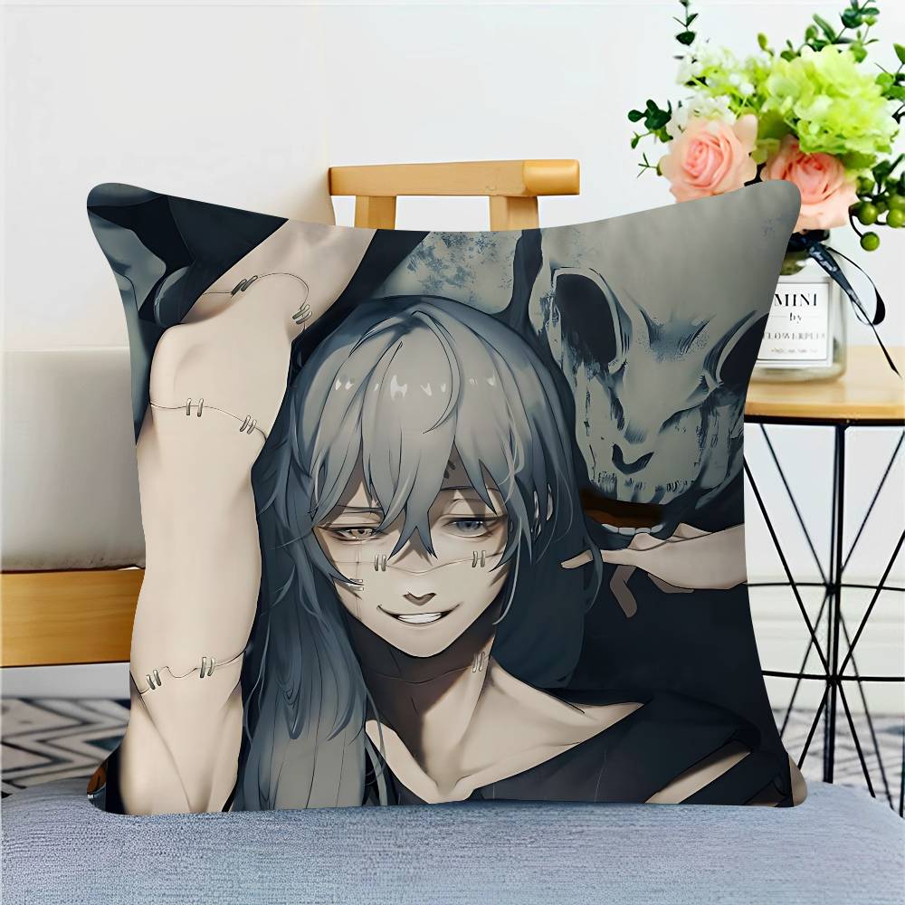 Anime M-Mahito Pillow Covers Cartoon Sofa Decorative Home Double-sided Printing Short Plush Cute Cushion Cover
