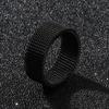 2025 New 8mm Wide Stainless Steel Rings Titanium Couple Rings Deformable Mesh Accessories for Women Men Jewelry Wedding Gift