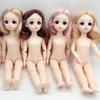 12-inch 30cm Changeable BJD Doll with 23 Joints, Half-Closed Blinking Eyes, and Handmade Accessories