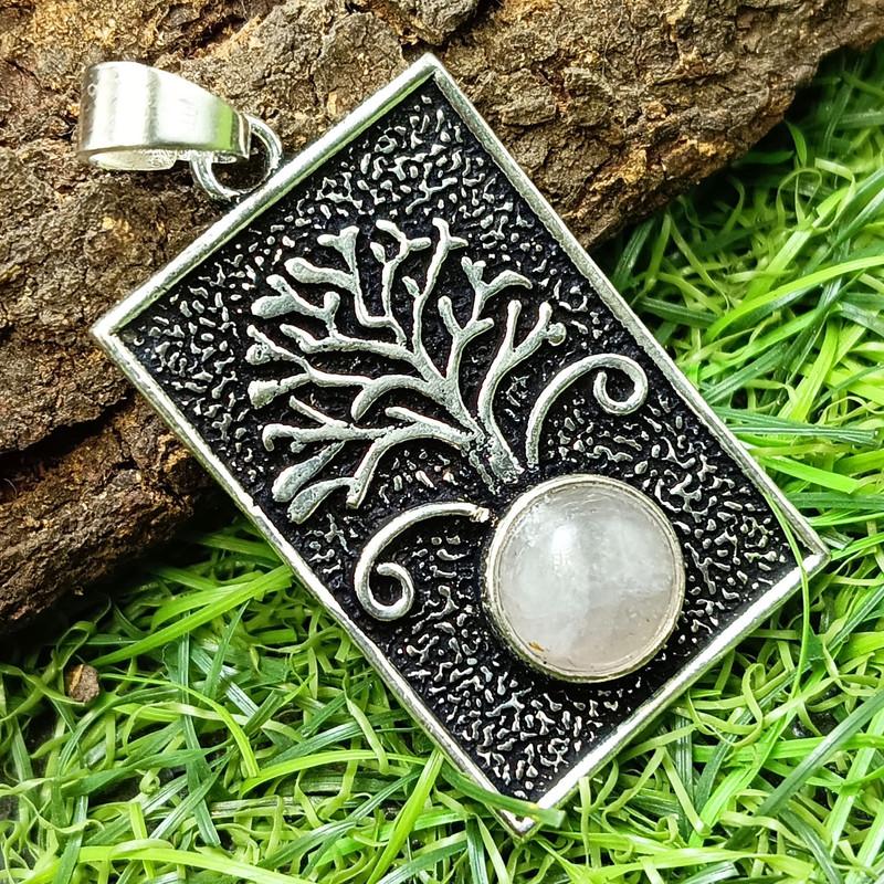 

Moonstone Gemstone 925 Sterling Silver Plated Women s pendant Rnov-401 M білий