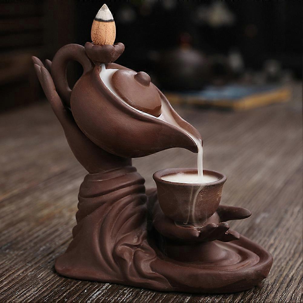 Buddha's Hand Backflow Incense-Burner Mesmerizing Backflow Smokings Effect for Yoga-Studio