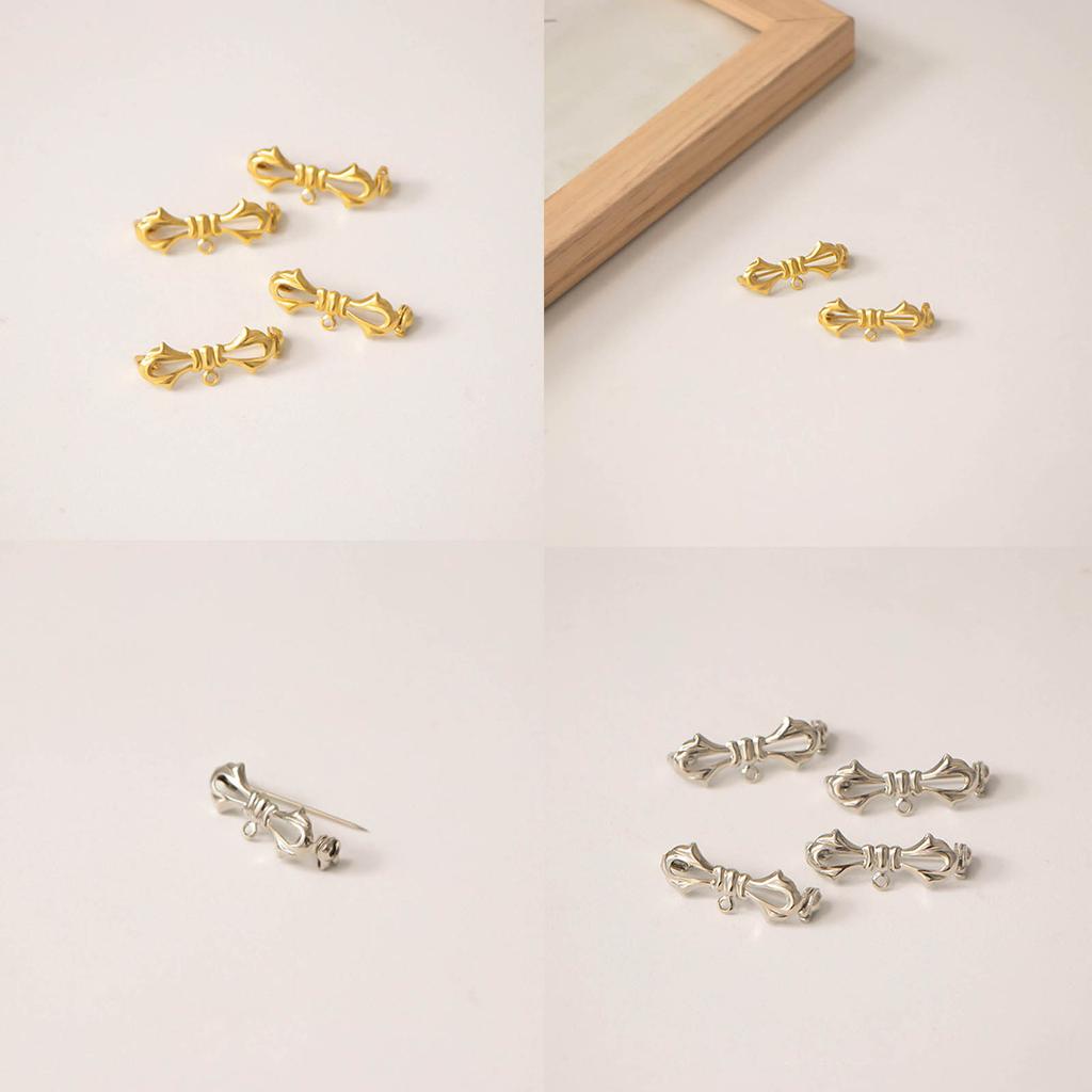 5 Pcs Vintage Elegant All-matched Suit Brooch Pin Niche Design Bowknot Metal Jewelry Accessories Wedding Banquet Gift