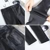 Women's High-Waisted Black Matte Leather Leggings - Fleece-Lined and Slimming for Fall/Winter