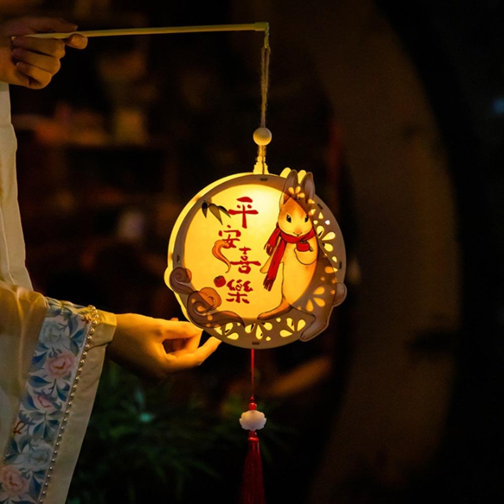 

DIY Craft Middle Autumn Festival Lantern Chinese Rabbit Lantern Women Children Style 1