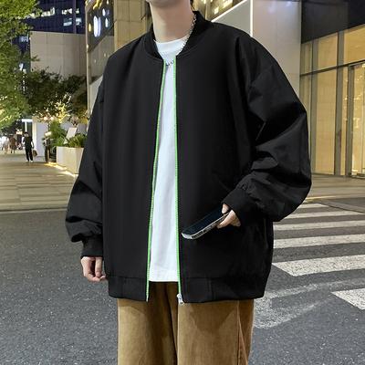 Herren Frühling und Herbst Locker High Street Lässige Fliegerjacke Jungen Raufbold Hübsch Retro Jacke
