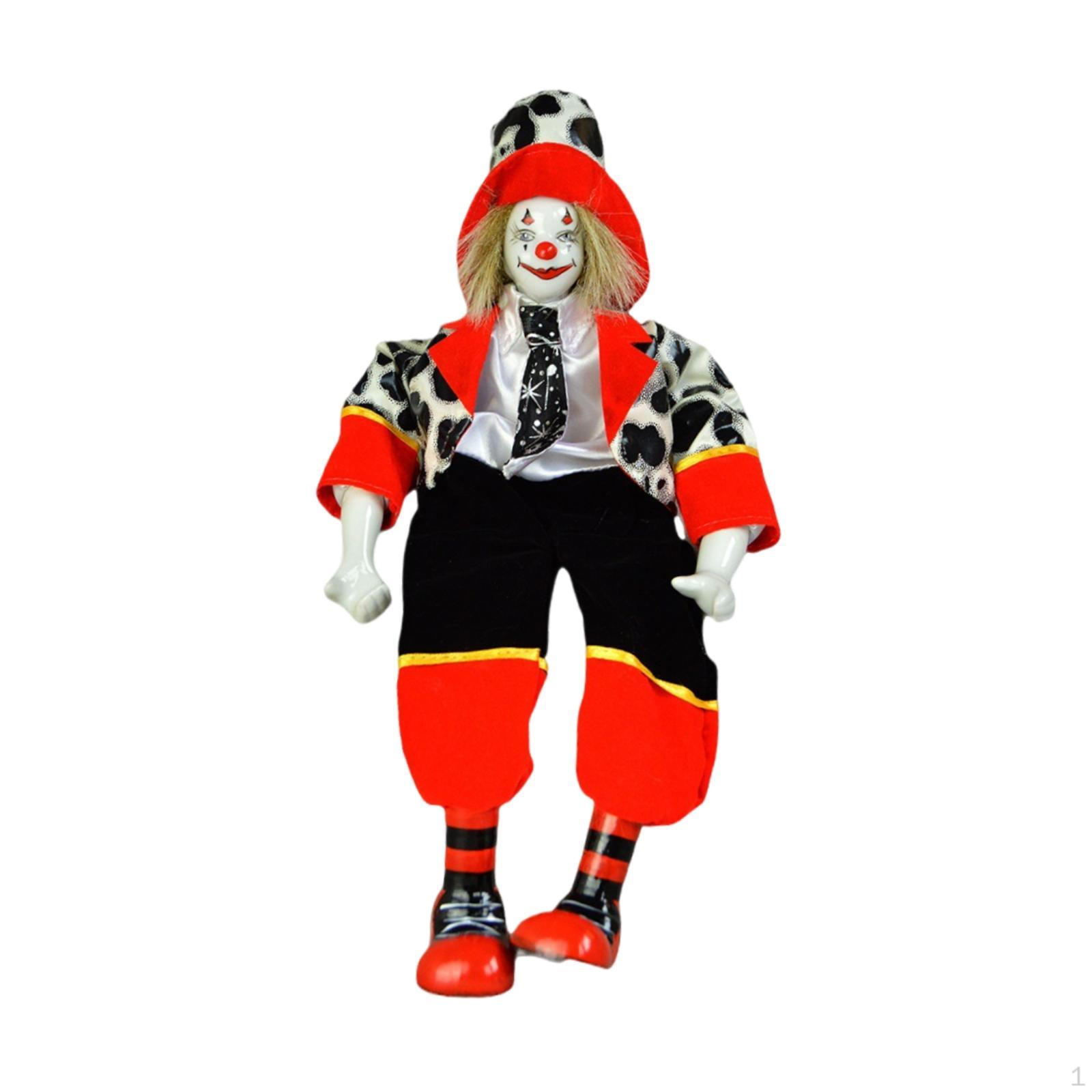 Фигурка клоуна Декор Подарок на вечеринку 41см Винтажный дизайн Подарок Фигурка-персонаж Фарфоровая кукла