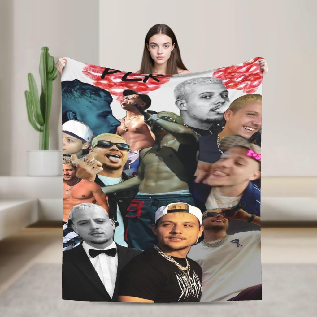 PLK French Rapper Photo Blankets Super Soft Funny Plush Throw Blanket For Home Decor Airplane Travel Flannel Bedspread Bed Cover
