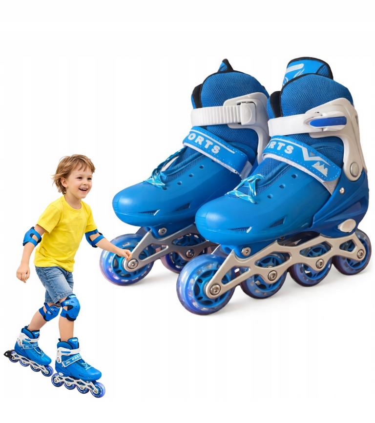 Adjustable Children's Roller Skates 35-38 for Children Learning To Skate, Blue