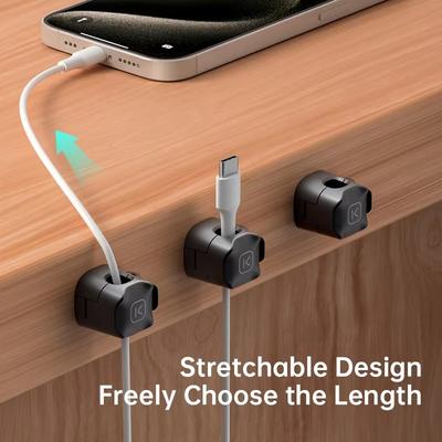 1/3/6PCS Cable Clips Cable Smooth Adjustable Cord Holder Under Desk Cable Management Wire Keeper Cable Organizer Holder