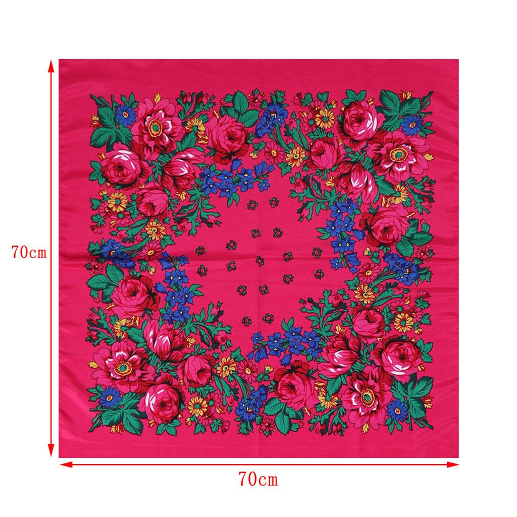 70*70cm Hijabs für Damen Quadratisch Luxuriös Retro Blumendruck Kopftuch Kopfbedeckung Babuschka Kopftuch Bufandas Invierno Mujer Foulard