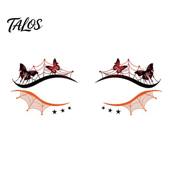 Adesivi Sicuri Amici della Pelle Tatuaggi Temporanei Viso Halloween per Donne, Ragnatela Zucca Impermeabile Arte Occhi Mascherata Carnevale Cosplay Trucco