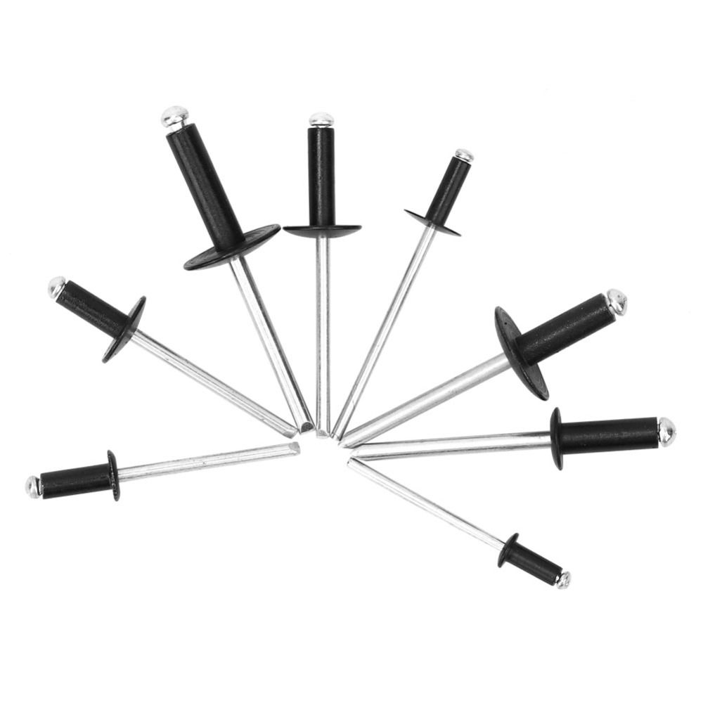 200pcs Black Finish Blind Rivet Assortment Kit Large Flange Blind River Kit  DIY Use