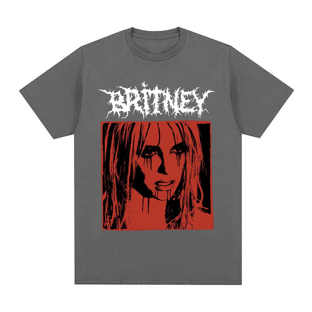Britney Spears Metal Rock Graficzny T-shirt Damska Moda Hip Hop Koszulki Harajuku Vintage Krótki Rękaw T-shirt
