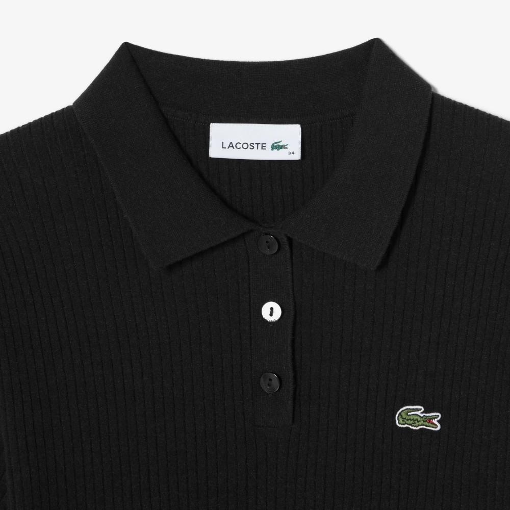 Lacoste Women's Rib Knit Sweater Polo Shirt PF530E-56G031