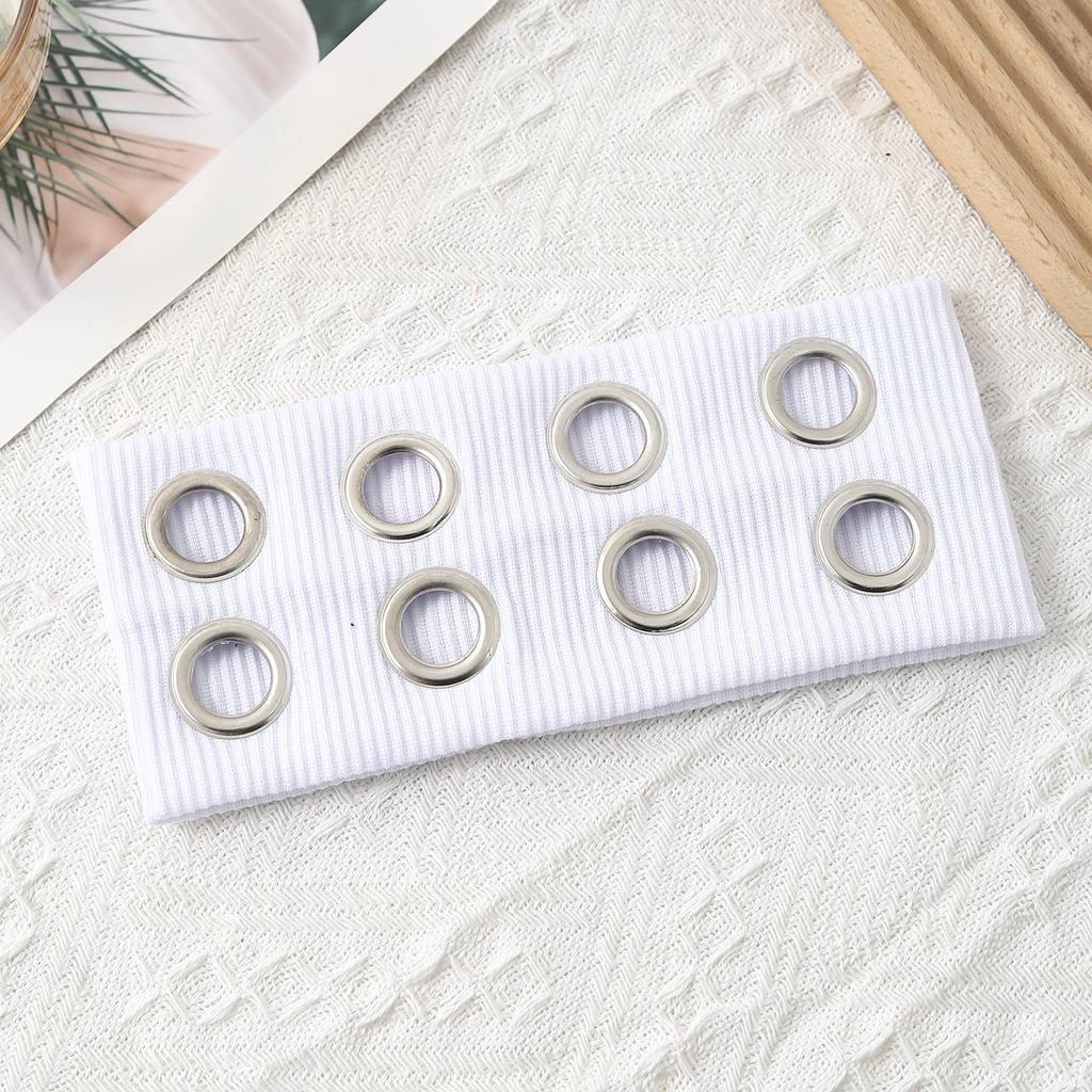Fashion Headband, Wide Edge Hollow Elastic Headband, European and American Metal Round Hole Hairband Hair Accessories, Headscarf