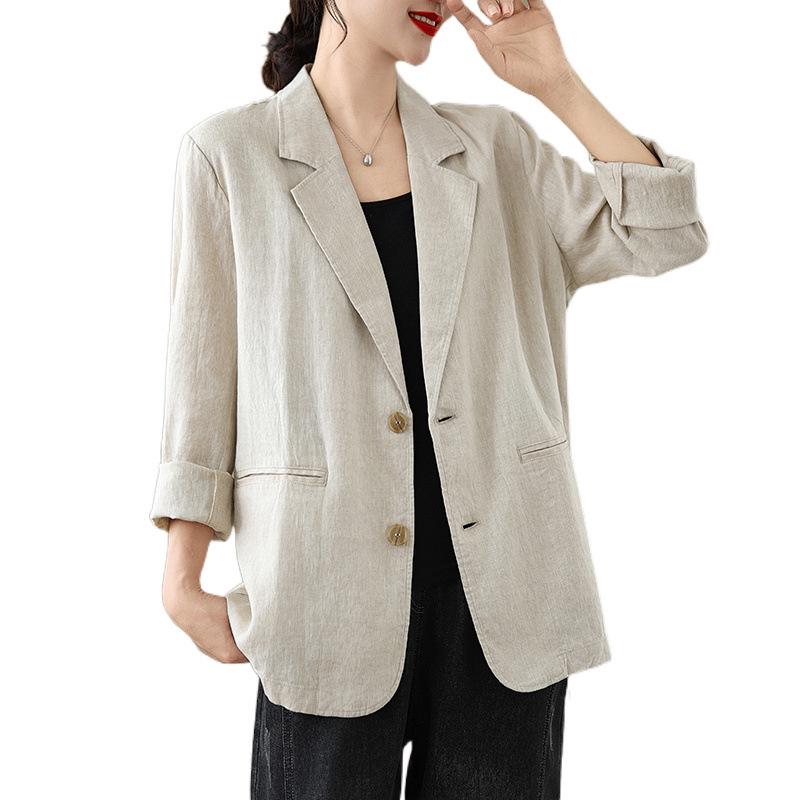 [In Stock] 2025 Spring Artistic Loose Lapel Long Sleeve Women's Suit Jacket