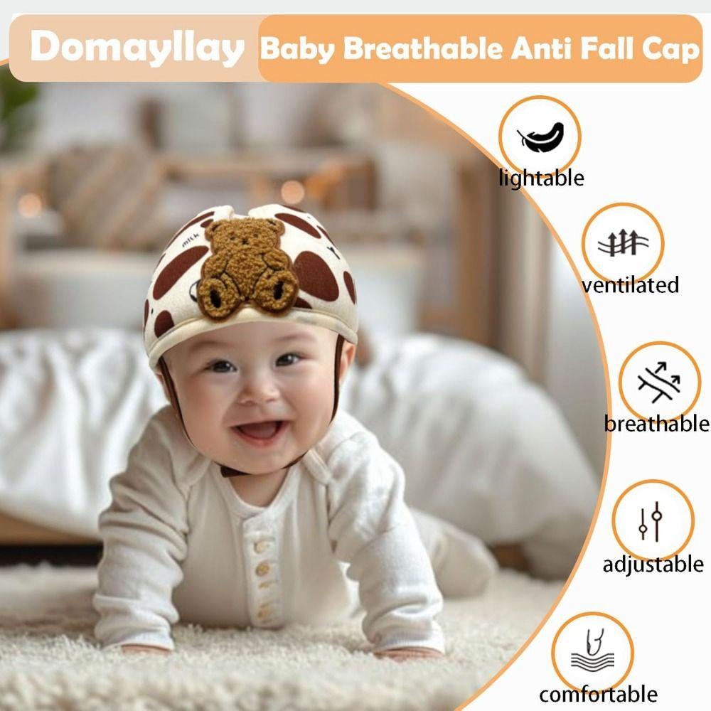Adjustable Toddler Head Protection Hat Cartoon Baby Safety Headgears  Crawling