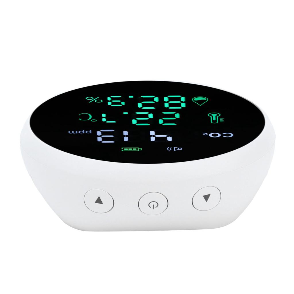 Air Quality Monitor Temperature Humidity Meter Digital Display Multifunctional Detector USB Charging